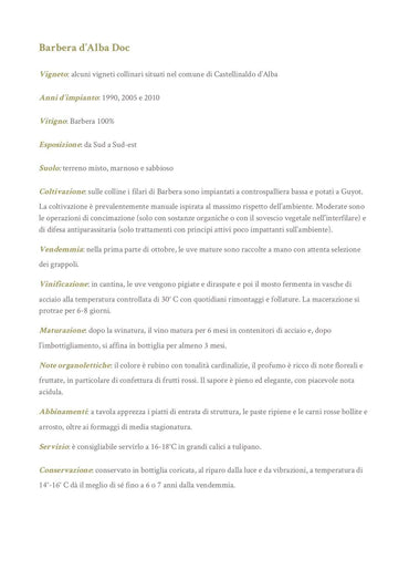 Barbera d'Alba Doc - Az. Agricola Cravanzola