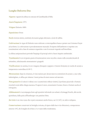 Langhe Dolcetto Doc - Az. Agricola Cravanzola