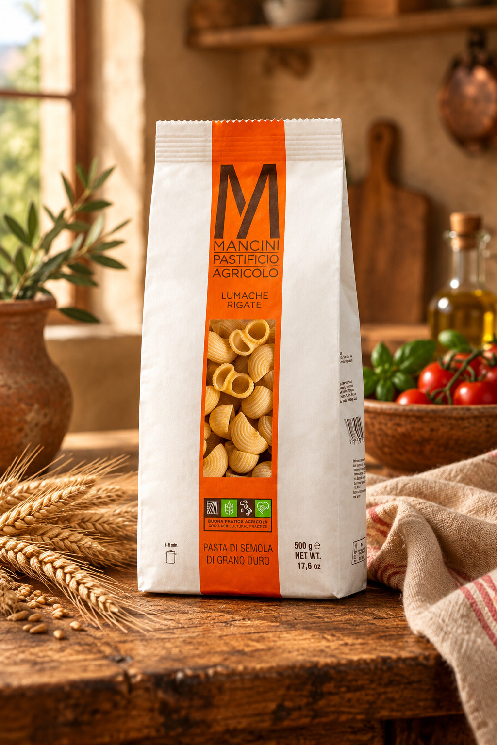Pasta Mancini Lumache Rigate 500 Grammi