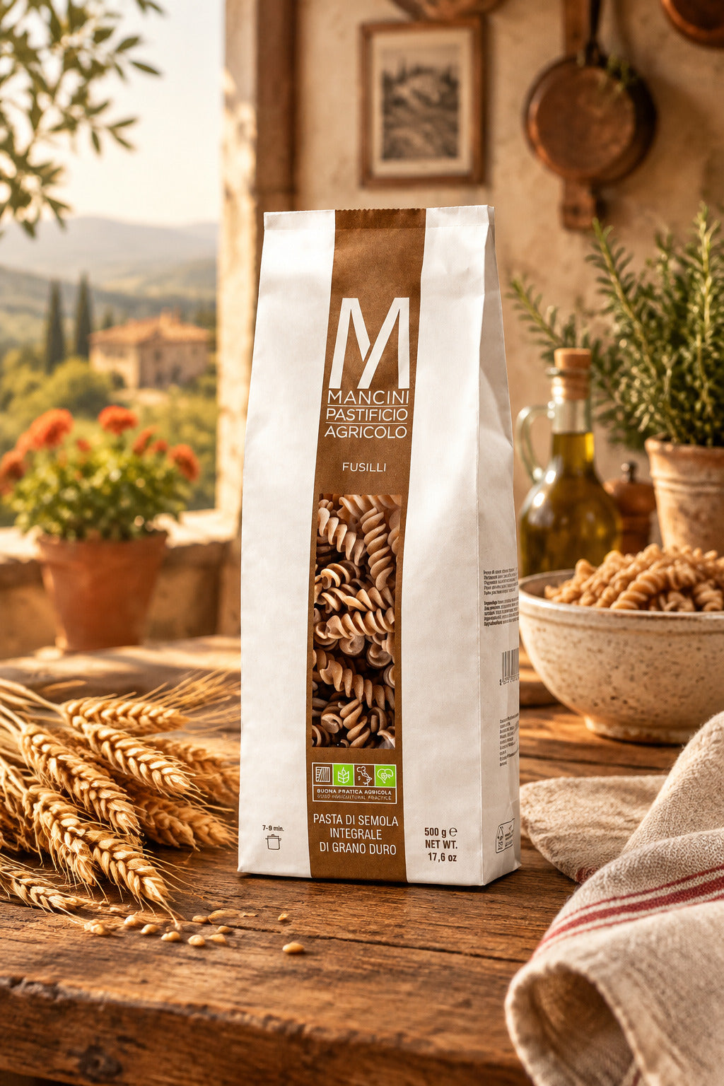 Pasta Mancini Integrale Fusilli 500 Grammi