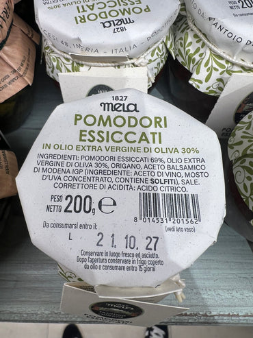 Pomodori secchi in olio extra vergine di oliva 200 Grammi