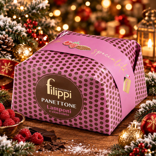Panettone Lamponi e Cioccolato 500 Grammi