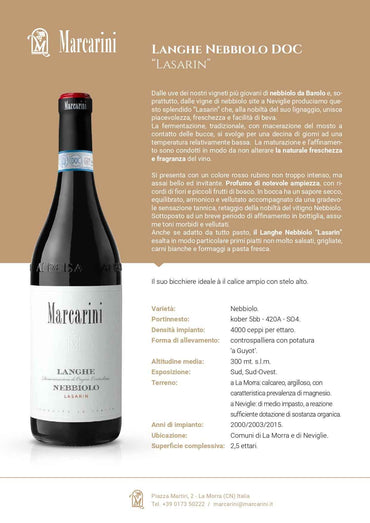 Langhe Nebbiolo "Lasarin" Docg - Poderi Marcarini