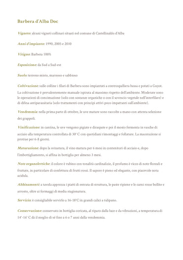 Barbera d'Alba Doc - Az. Agricola Cravanzola