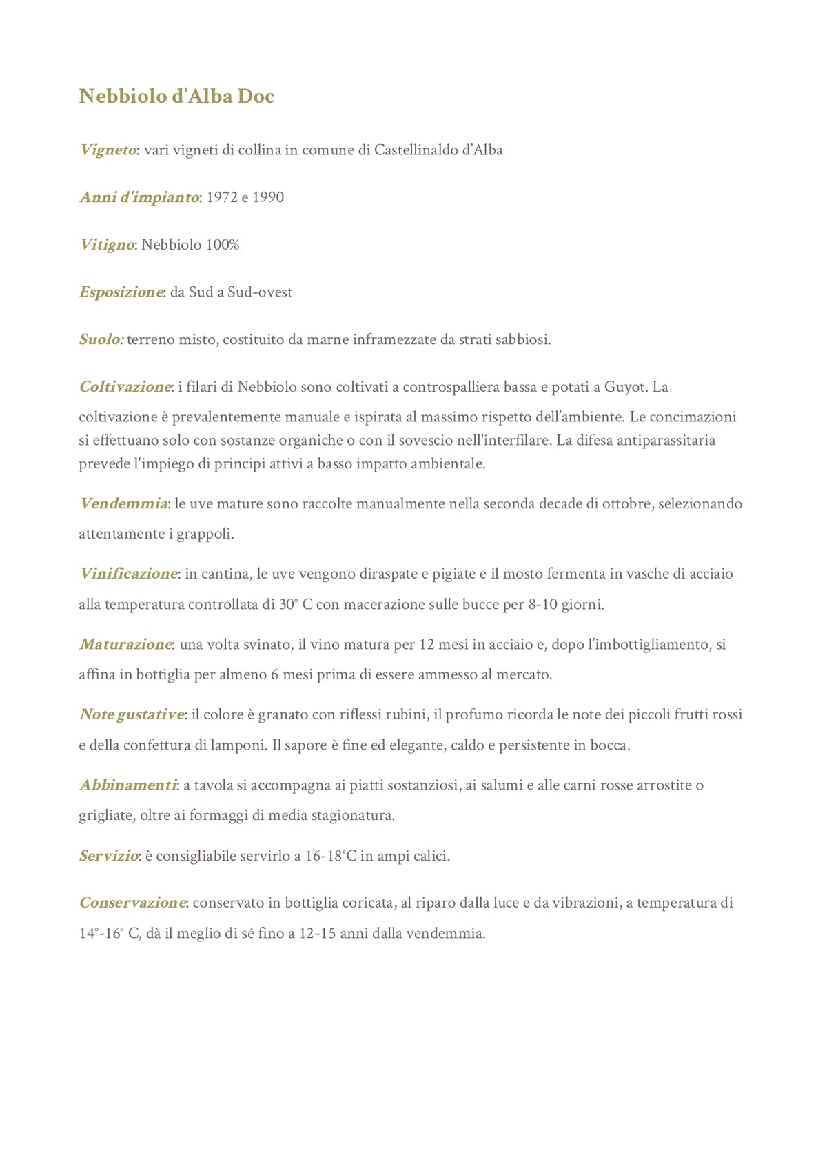 Nebbiolo d'Alba Doc - Az. Agricola Cravanzola