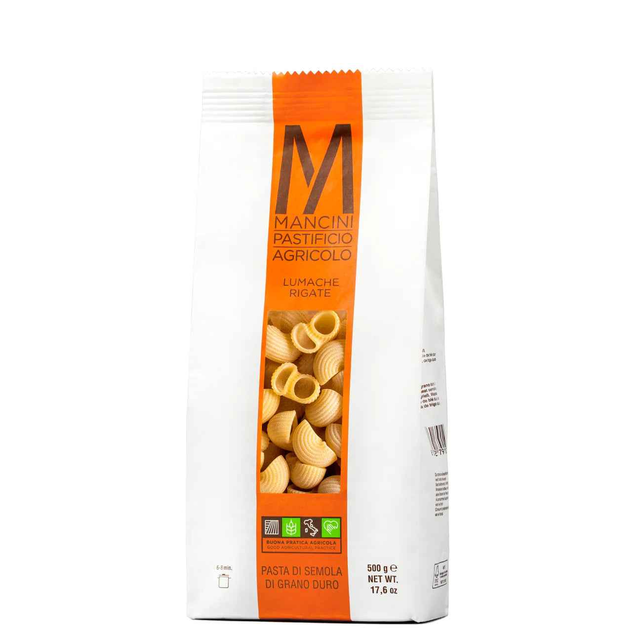 Pasta Mancini Lumache Rigate 500 Grammi