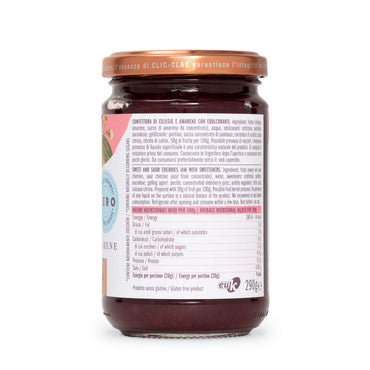 Confettura di Ciliegie e Amarene  "Zero Zuccheri" 290 Grammi