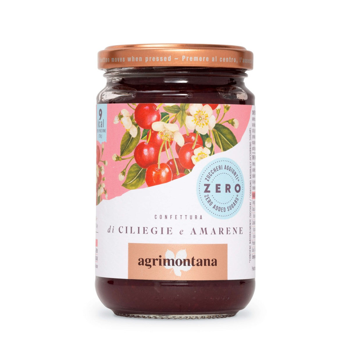Confettura di Ciliegie e Amarene  "Zero Zuccheri" 290 Grammi
