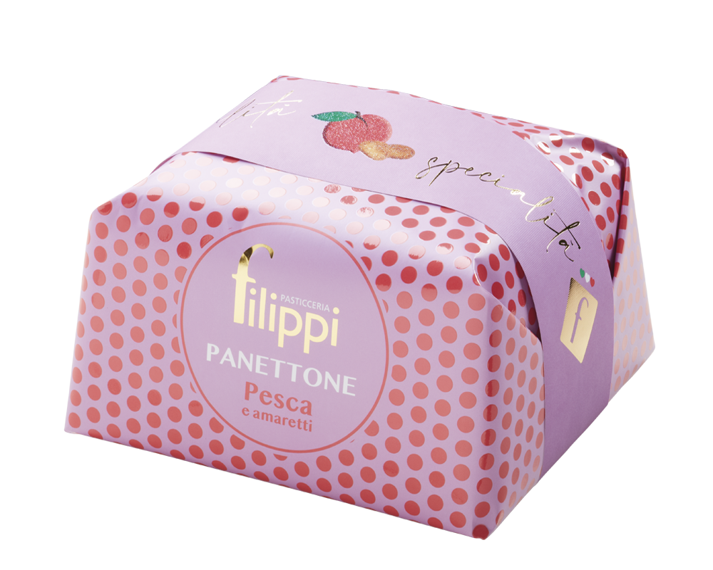 Panettone Pesche e Amaretti 500 Grammi