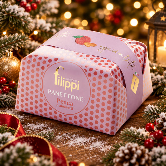 Panettone Pesche e Amaretti 500 Grammi