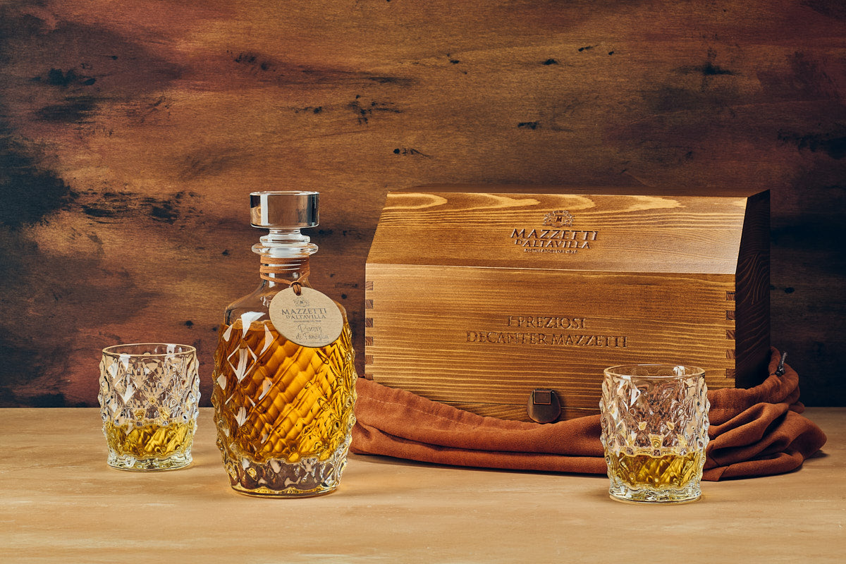 Decanter Gocce d’Autore con grappa di Dolcetto Riserva 13 anni