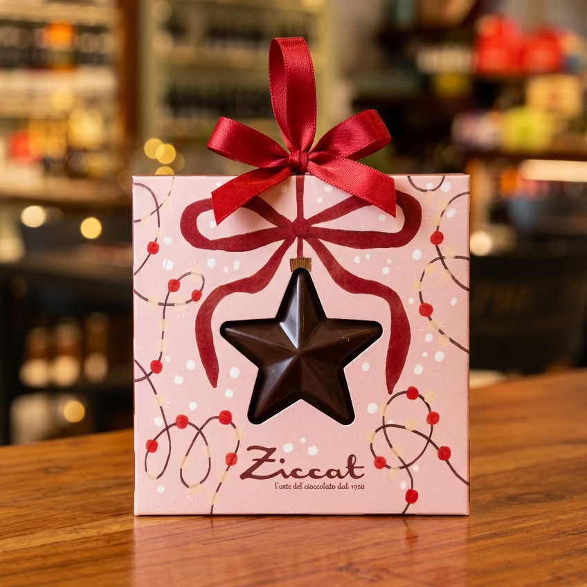 Stella di Natale di Cioccolato Fondente 100 Grammi