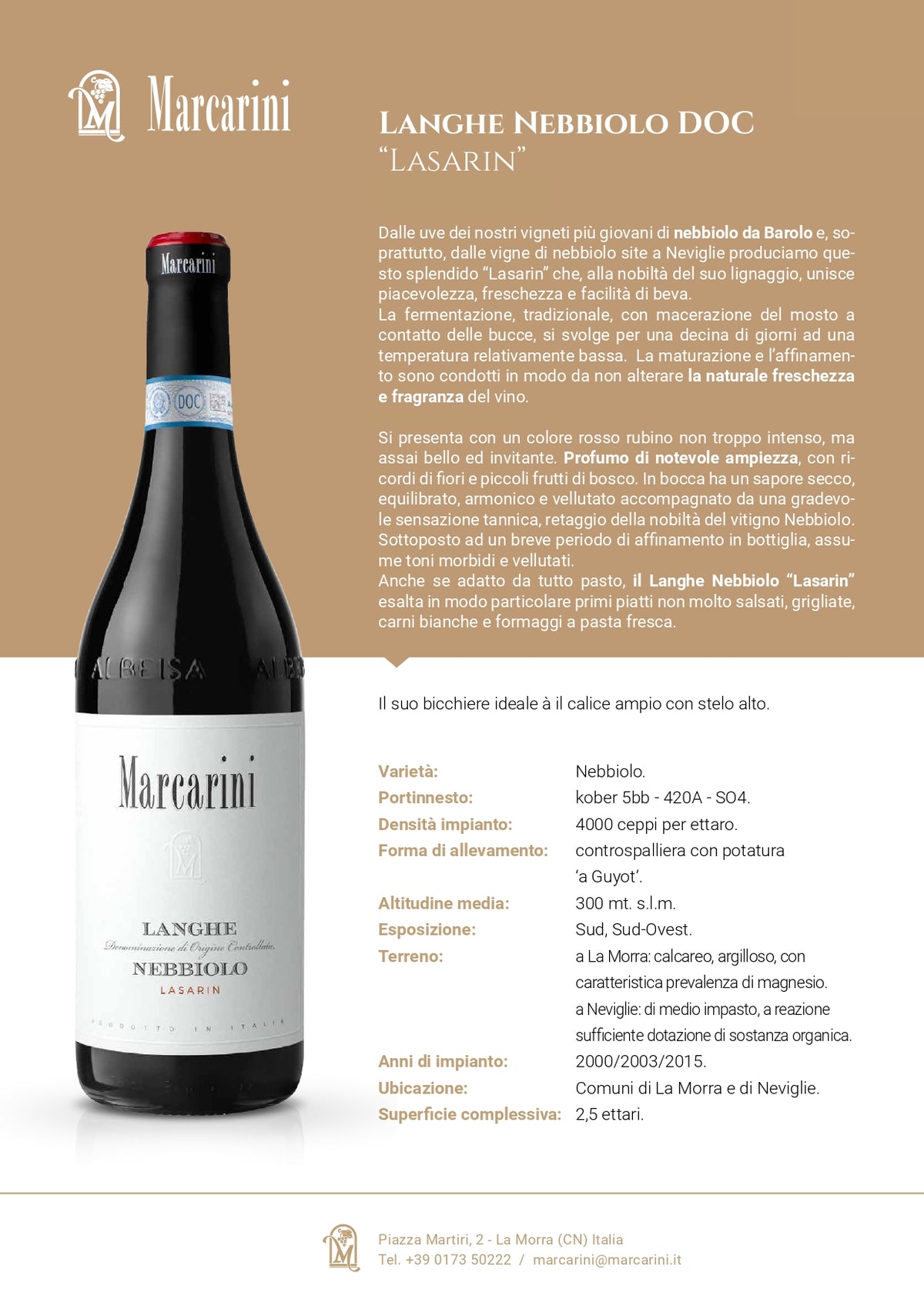 Langhe Nebbiolo "Lasarin" Docg - Poderi Marcarini