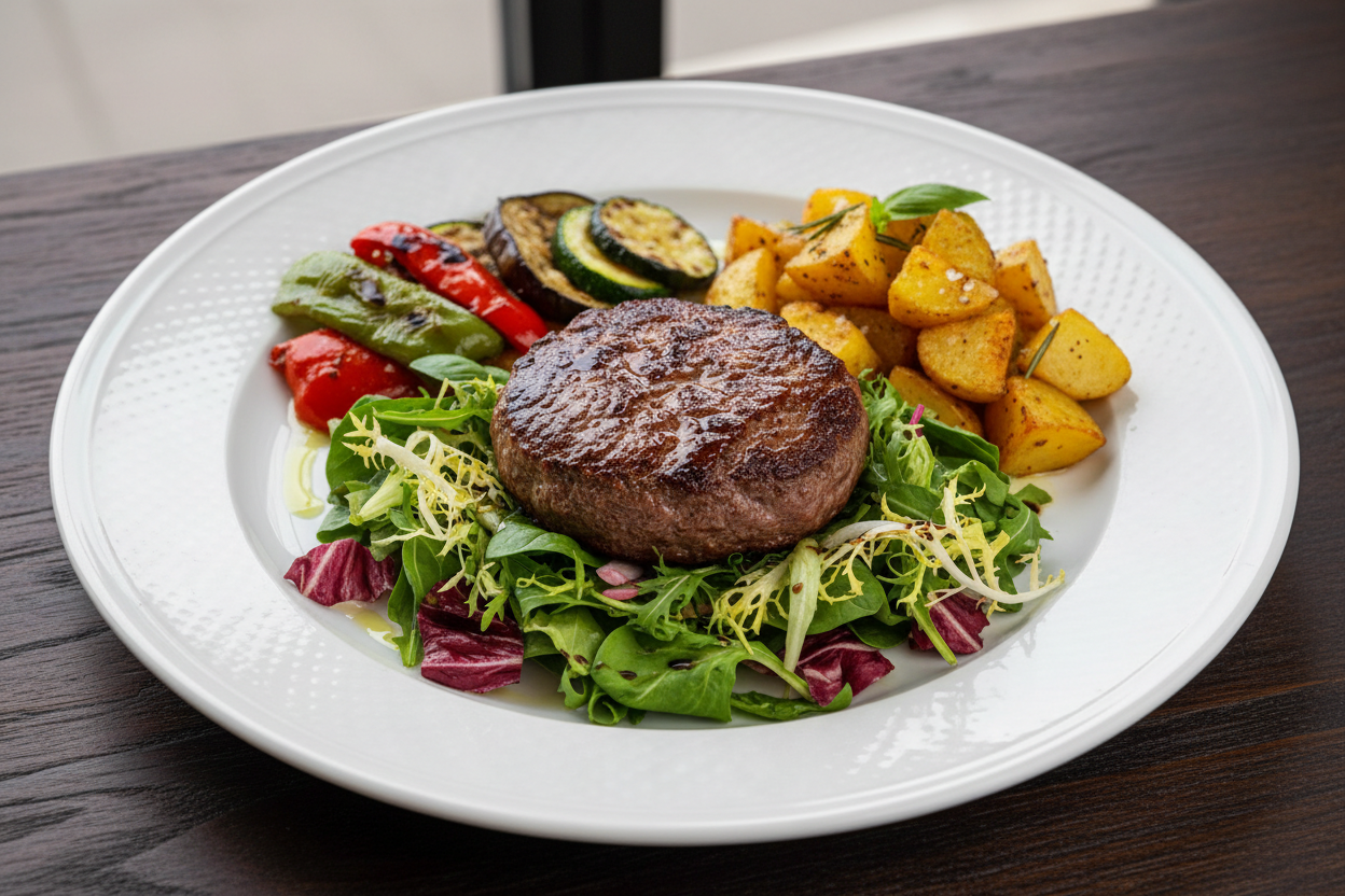 Hamburger di Fassona Piemontese con contorno
