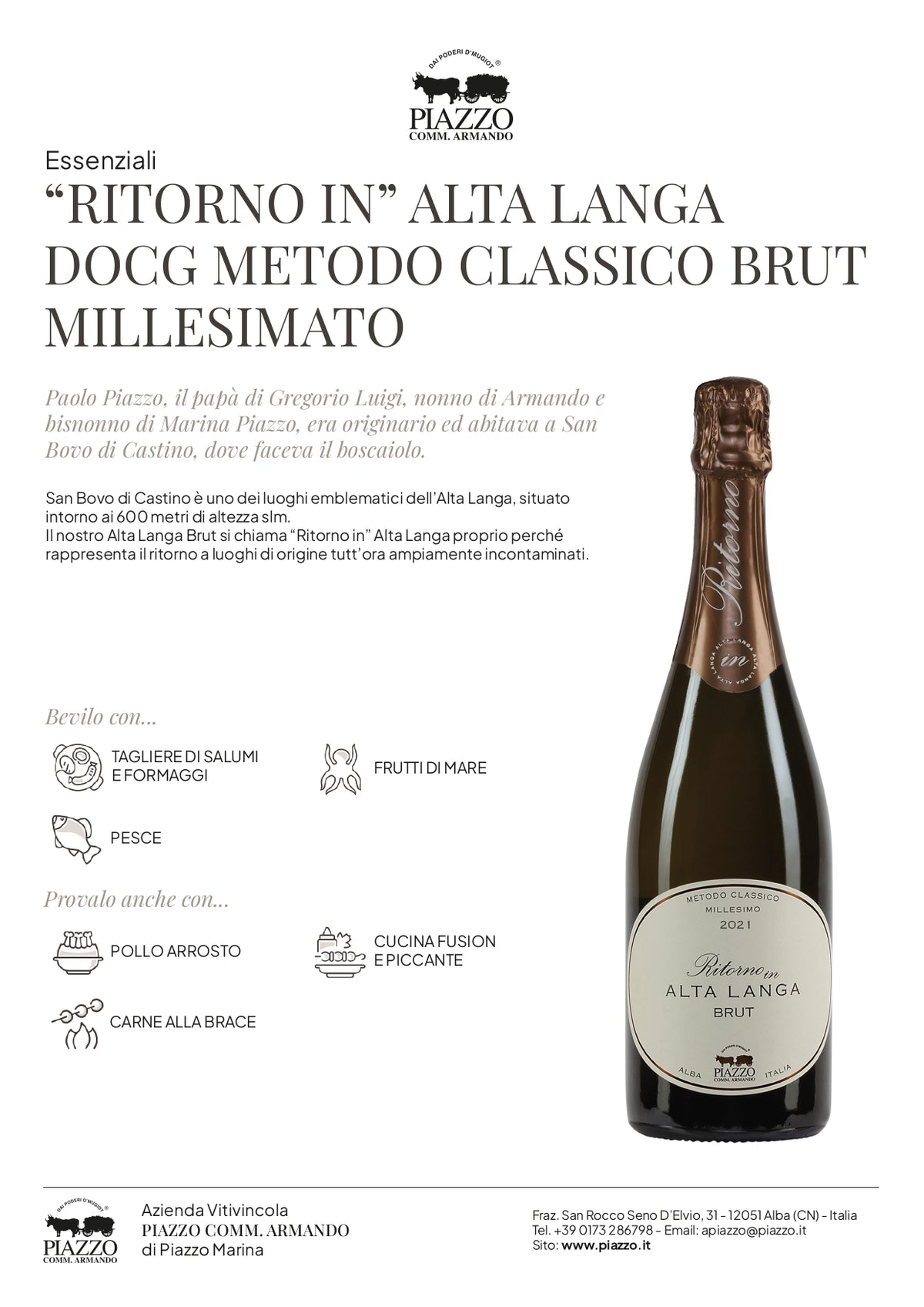 Alta Langa "Ritorno In" Docg - Piazzo Comm. Armando